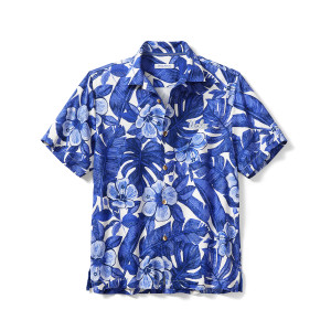 UCLA Tropical Button-Up Shirt Blue